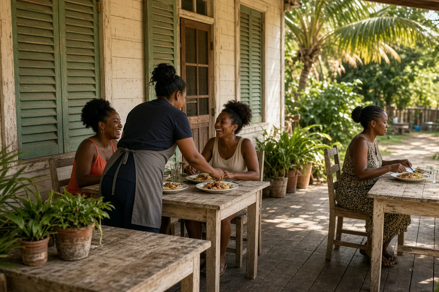 Illustrative scene at Allspice Porch